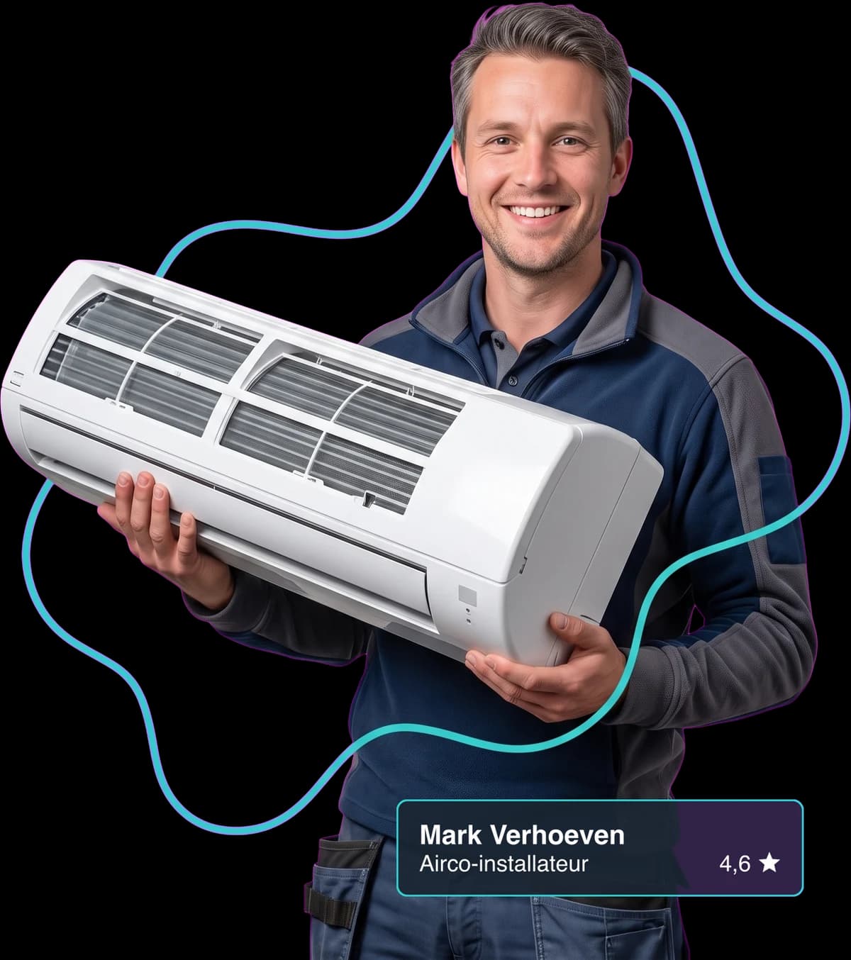 Airco-installateur aan het werk