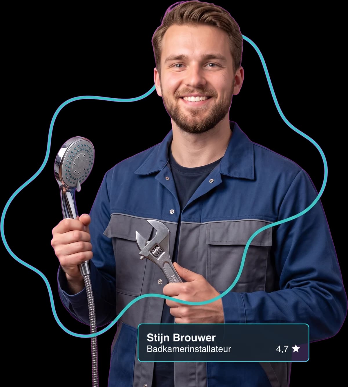 Badkamerinstallateur aan het werk