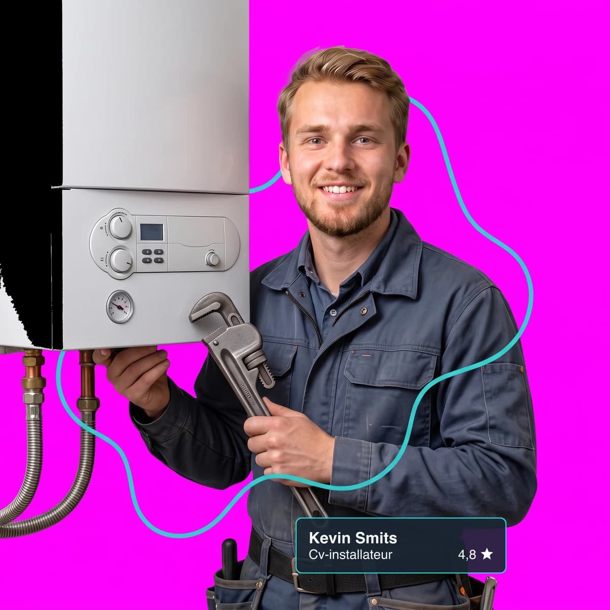 Cv-installateur aan het werk