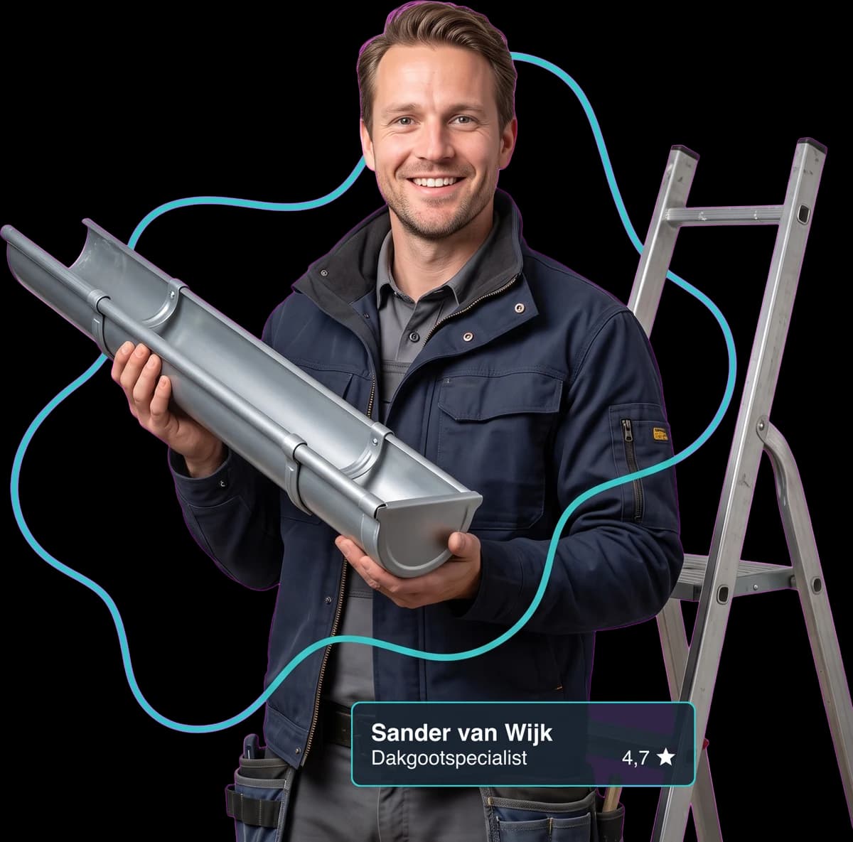 Dakgootspecialist aan het werk