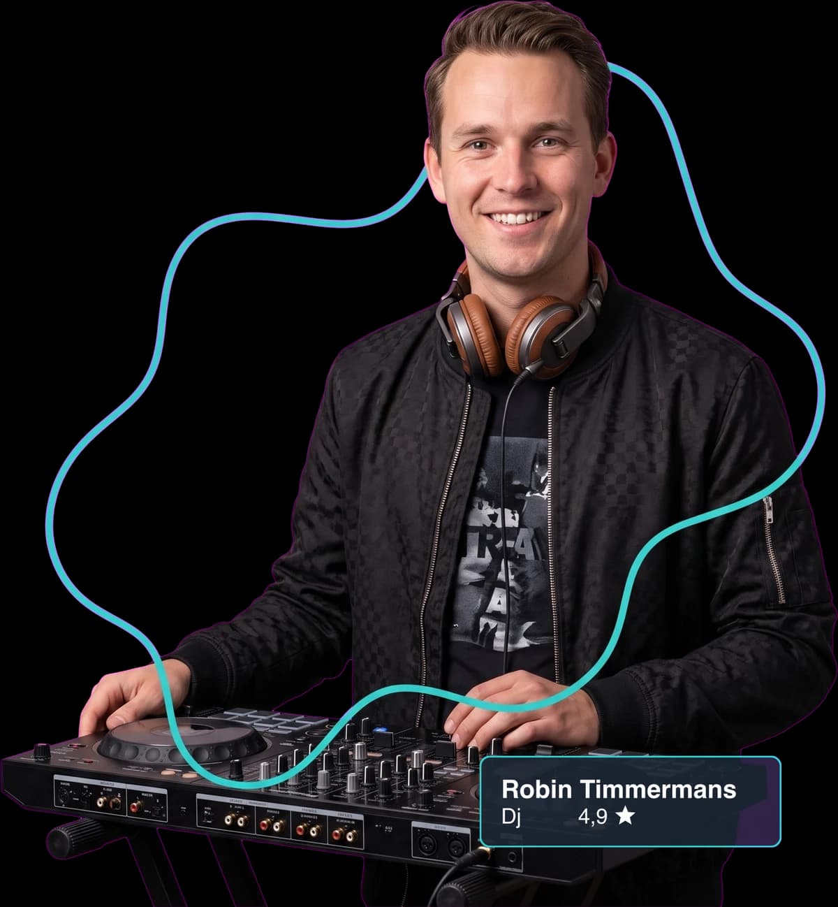 Dj aan het werk