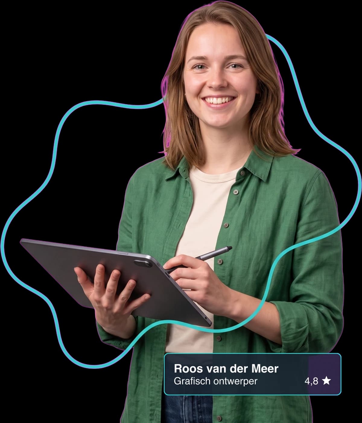Grafisch ontwerper aan het werk