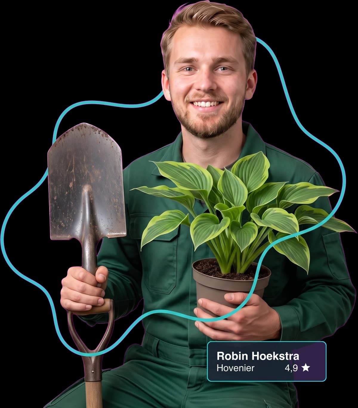 Hovenier aan het werk