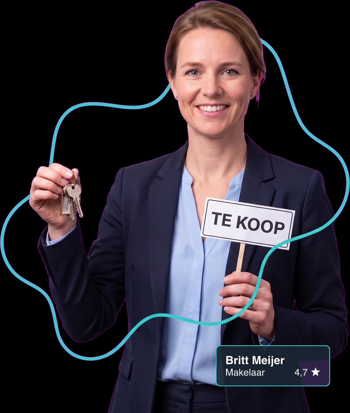 Makelaar aan het werk