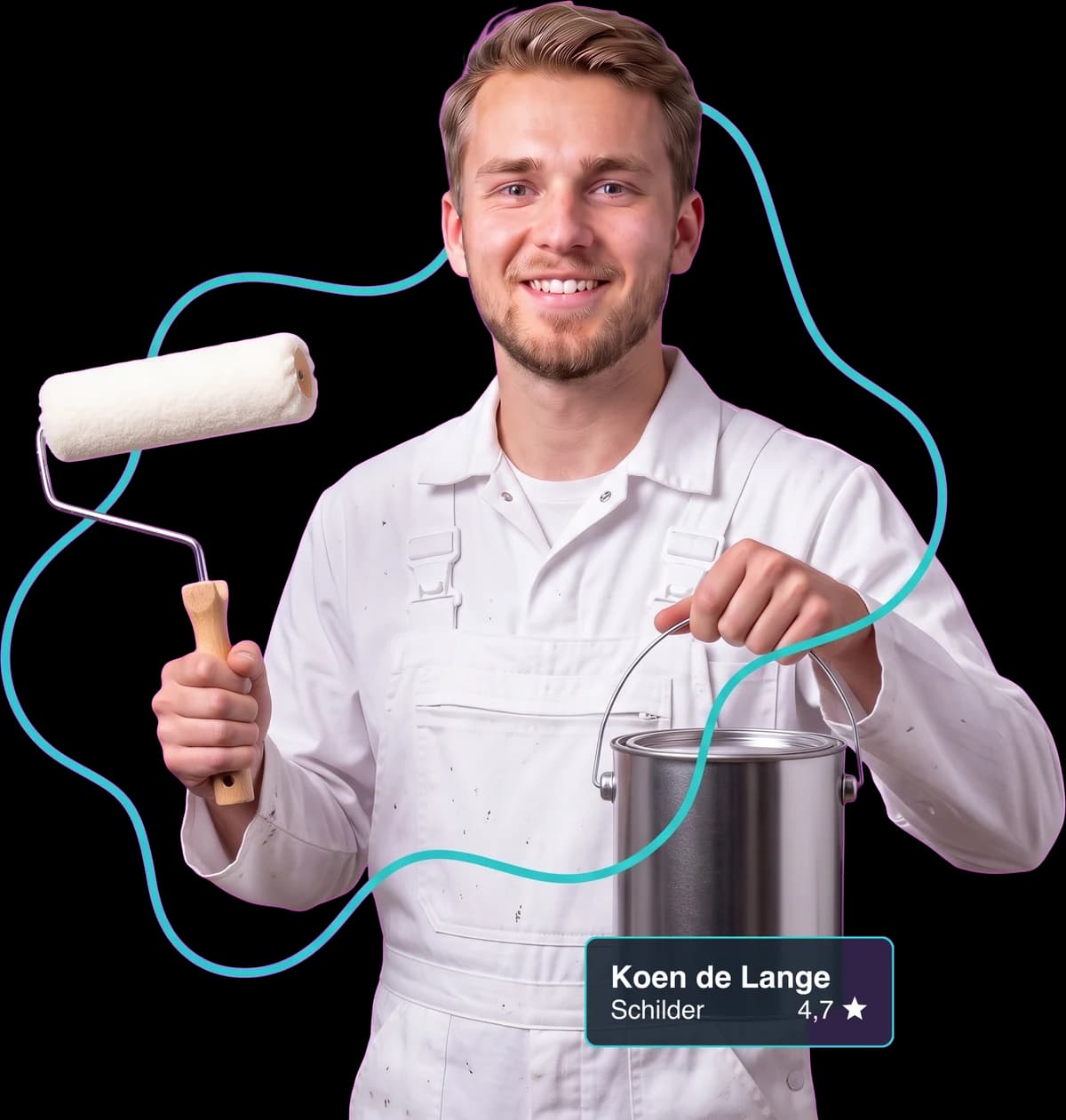 Schilder aan het werk