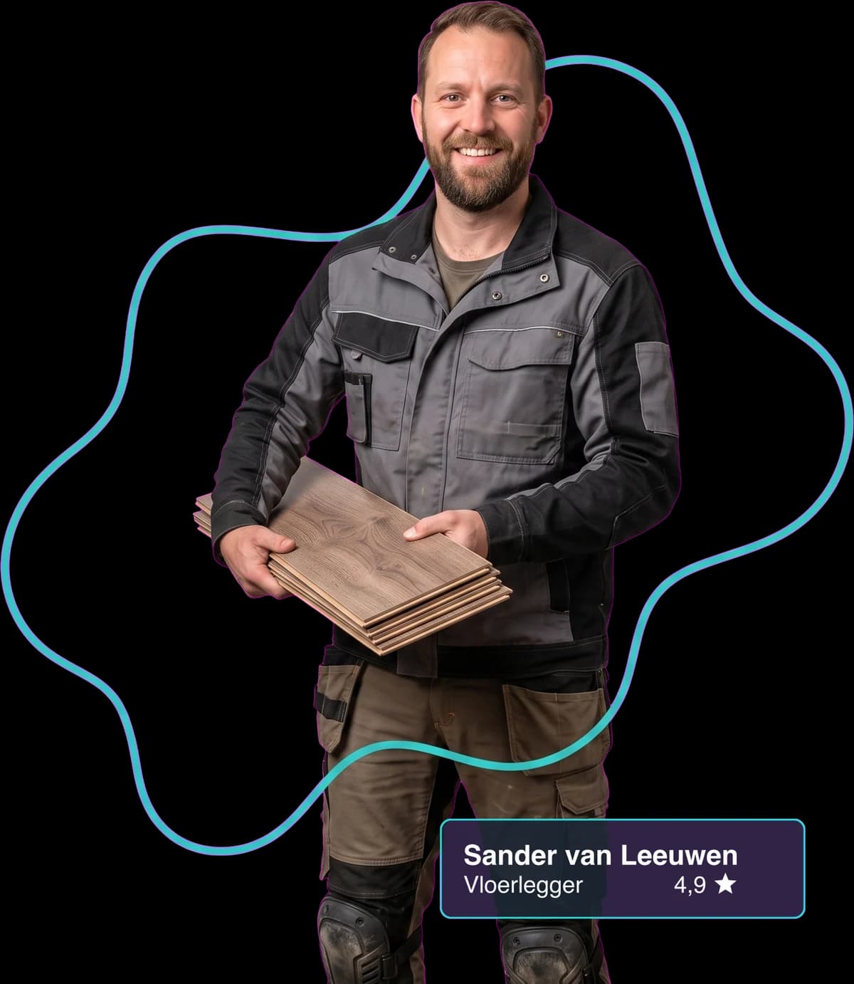 Vloerlegger aan het werk