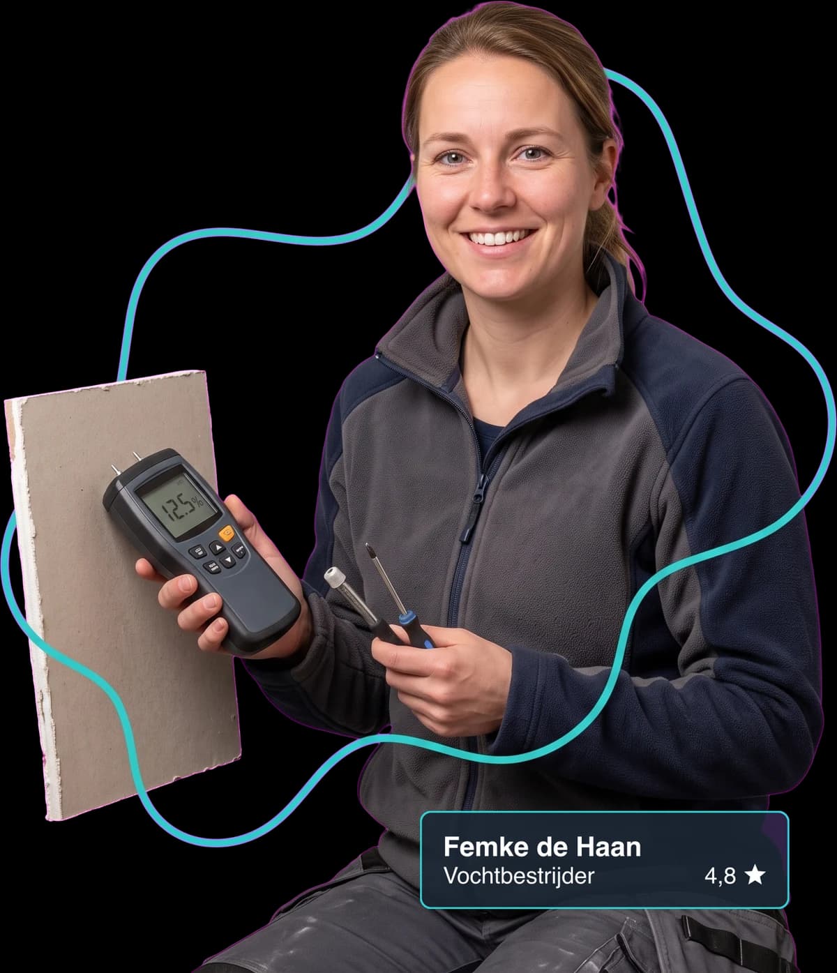 Vochtbestrijder aan het werk