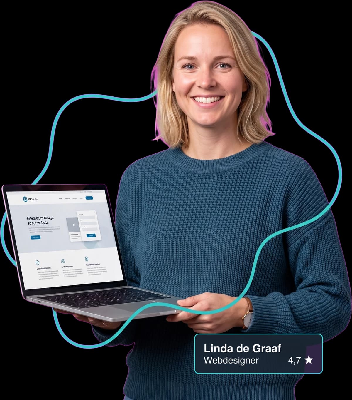 Webdesigner aan het werk